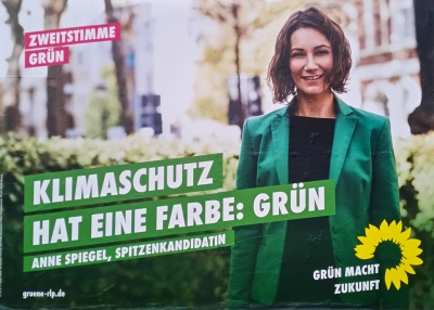 Wahlplakat der Grünen zur Landtagswahl Rheinland-Pfalz 2021