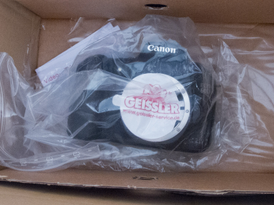 EOS 60D im Karton von Geissler zurück