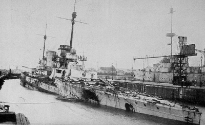 SMS Seydlitz nach der Skagerrakschlacht