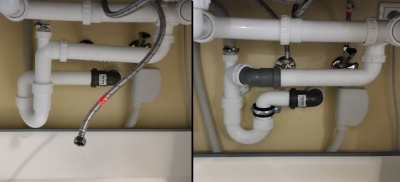 Siphon vorher und nachher
